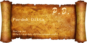 Perdek Ditta névjegykártya